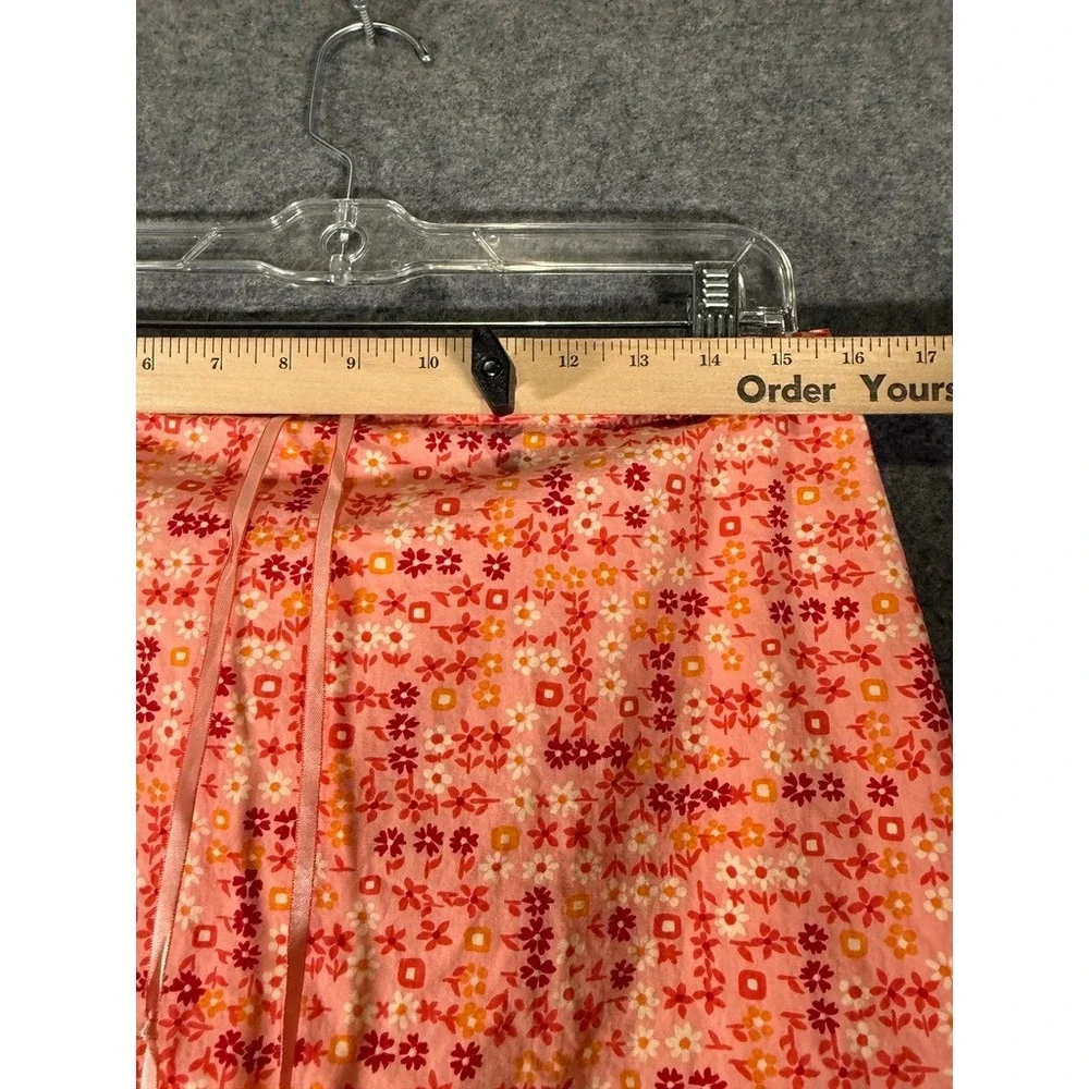 Xhilaration Womens Medium Pink Floral Cotton‎ Mini Skirt Drawstring  Y2K Cottage